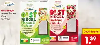 Netto Marken-Discount Korn Mühle Fruchtriegel 150 g Angebot