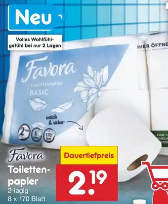 Netto Marken-Discount Favora Toilettenpapier 8 x 170 Blatt Angebot