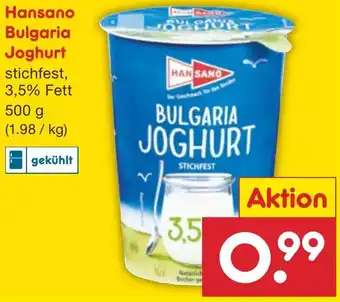 Netto Marken-Discount Hansano Bulgaria Joghurt 500 g Angebot