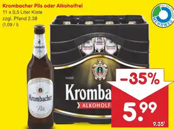 Netto Marken-Discount Krombacher Pils oder Alkoholfrei 11 x 0,5 Liter Kiste Angebot