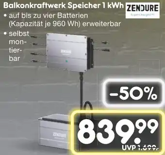 Netto Marken-Discount ZENDURE Balkonkraftwerk Speicher 1 kWh Angebot