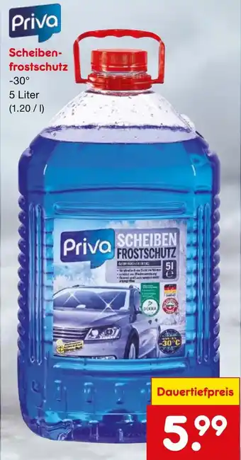 Netto Marken-Discount Priva Scheibenfrostschutz 5 Liter Angebot