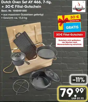 Netto Marken-Discount EL FUEGO Dutch Oven Set AY 466, 7-tlg. Angebot