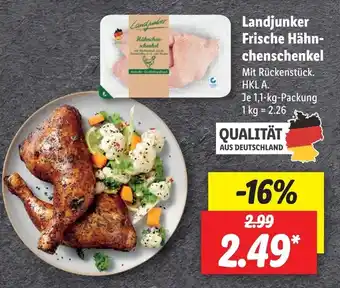 Lidl Landjunker Frische Hähnchenschenkel 1,1kg Angebot