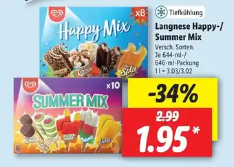 Lidl Langnese Happy/Summer Mix 644ml/646ml Angebot