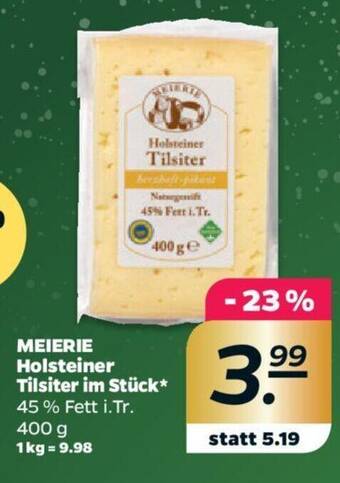NETTO MEIERIE Holsteiner Tilsiter im Stück 45 % Fett i.Tr. 400 g Angebot