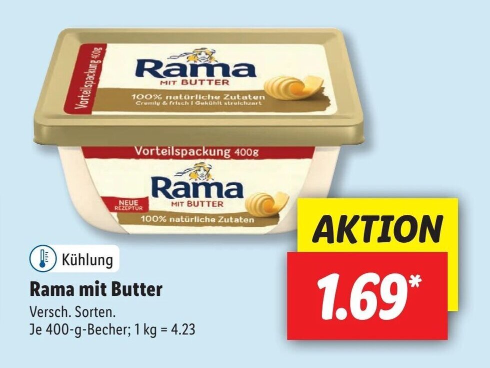 Rama mit Butter 400g Becher Angebot bei Lidl