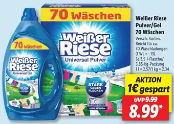 Lidl Weißer Riese Pulver/Gel 70 Wäschen Angebot