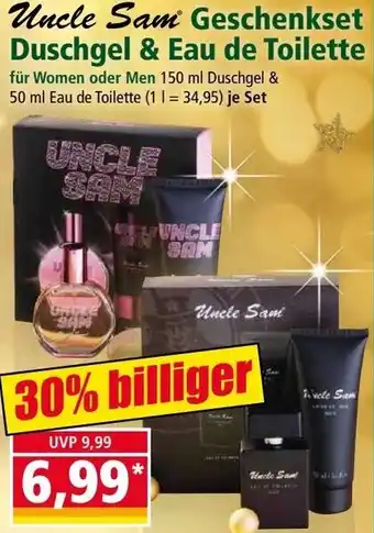 Norma Uncle Sam Geschenkset Duschgel & Eau de Toilette 150/50 ml Angebot