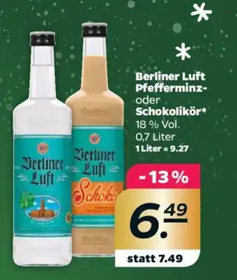 NETTO Berliner Luft Pfefferminz- oder Schokolikör 0,7 Liter Angebot