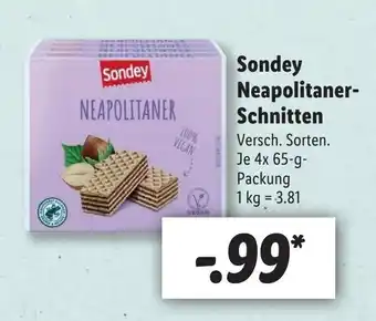 Lidl Sondey Neapolitaner Schnitten 4x65g Angebot