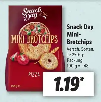 Lidl Snack Day Mini Brotchips 250g Angebot