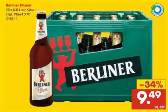 Netto Getränke Discount Berliner Pilsner 20 x 0,5 Liter Kiste Angebot