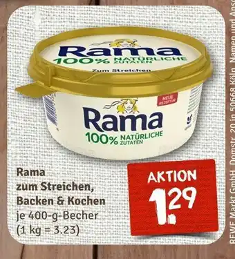 nahkauf Rama zum Streichen, Backen & Kochen je 400-g-Becher Angebot