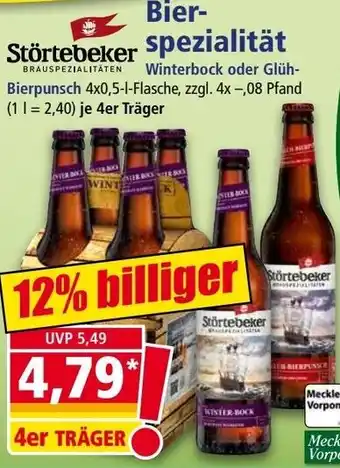 Norma Störtebeker Bierspezialität 4x0,5 L Flasche Angebot