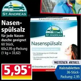 Norma ST. ANDREAS Nasenspülsalz 60 x 2,95 g Packung Angebot