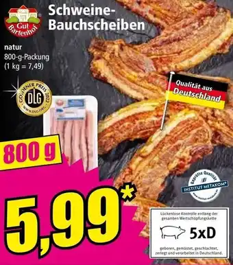 Norma Gut Bartenhof Schweine-Bauchscheiben 800 g Packung Angebot