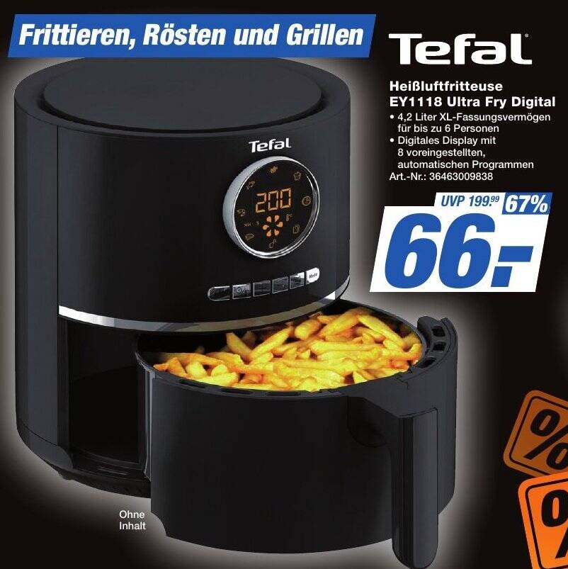 Tefal Heissluftfritteuse Ey1118 Ultra Fry Digital