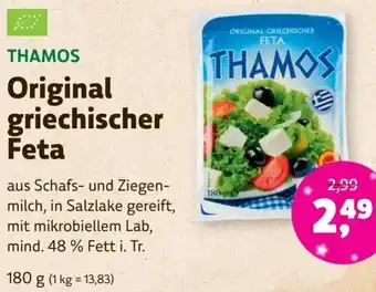 Denns BioMarkt THAMOS Original griechischer Feta 180 g Angebot