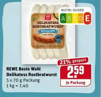 REWE Kaufpark Rewe Beste Wahl Delikattes Rostbratwurst Angebot