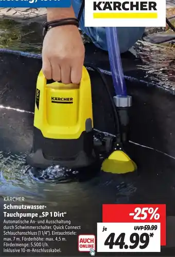 Lidl Kärcher Schmutzwasser Tauchpumpe ,,SP 1 Dirt" Angebot