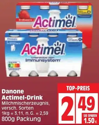 Edeka Danone Actimel-Drink 800 g Packung Angebot