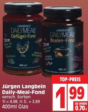 Edeka Jürgen Langbein Daily Meal Fond 400 ml Glas Angebot