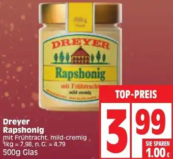 Edeka Dreyer Rapshonig 500 g Glas Angebot