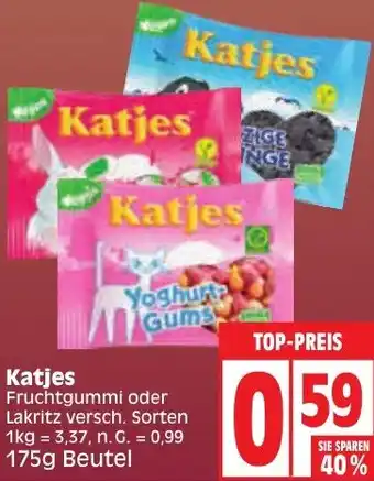 Edeka Katjes Fruchtgummi oder Lakritz 175 g Beutel Angebot