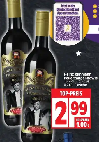 Edeka Heinz Rühmann Feuerzangenbowle 0,745 L Flasche Angebot