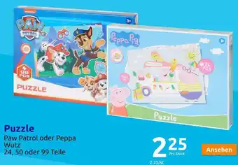 Action Paw Patrol oder Peppa Wutz Puzzle Angebot