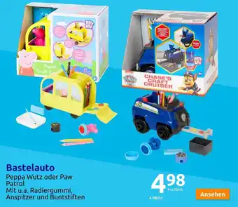 Action Peppa Wutz oder Paw Patrol Bastelauto Angebot