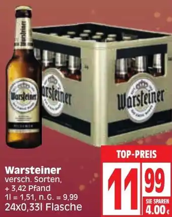 Edeka Warsteiner 24x0,33 L Flasche Angebot