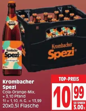 Edeka Krombacher Spezi 20x0,5 L Flasche Angebot