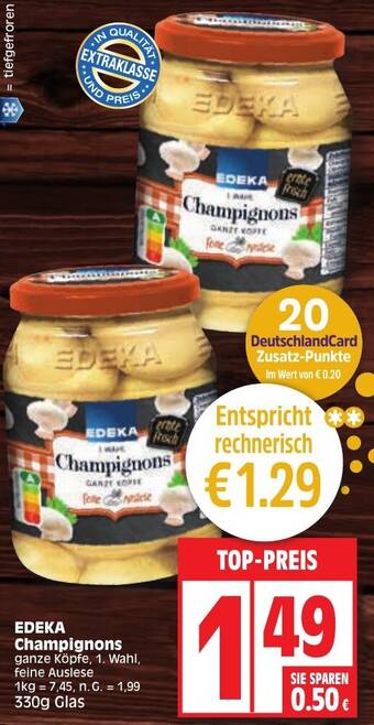 Edeka EDEKA Champignons 330 g Glas Angebot