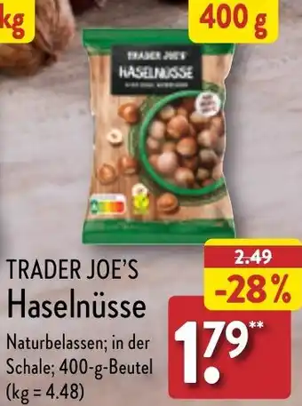 Aldi Nord TRADER JOE'S Haselnüsse 400 g Beutel Angebot