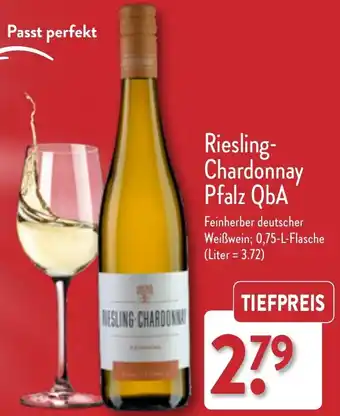 Aldi Nord Riesling-Chardonnay Pfalz QbA 0,75 L Flasche Angebot