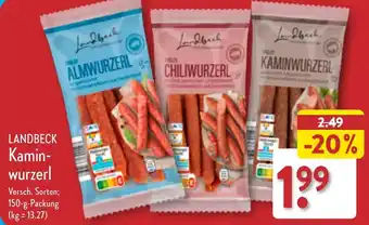 Aldi Nord LANDBECK Kaminwurzerl 150 g Packung Angebot