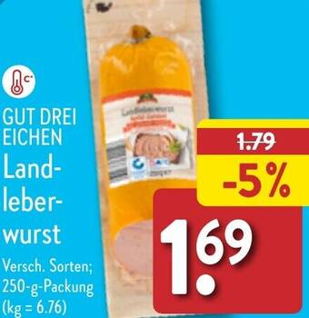 Aldi Nord GUT DREI EICHEN Landleberwurst 250 g Packung Angebot