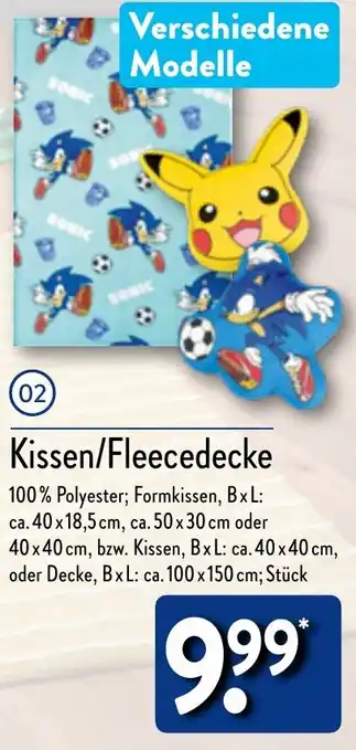 Aldi Nord Kissen/Fleecedecke Angebot