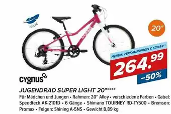 Hervis Cygnus Jugendrad Super Light 20 Angebot