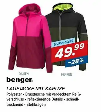 Hervis Benger Laufjacke Mit Kapuze Angebot