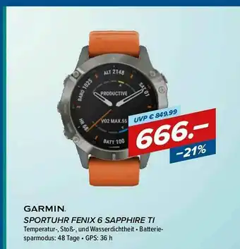 Hervis Garmin Sportuhr Fenix 6 Sapphire Ti Angebot