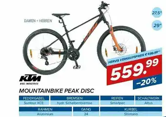 Hervis Ktm Mountainbike Peak Disc Angebot