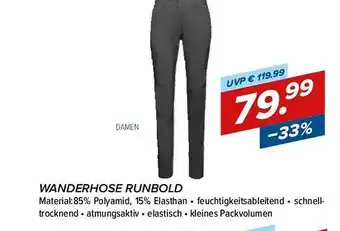 Hervis Wanderhose Runbold Angebot