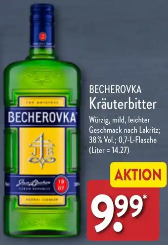 Aldi Nord BECHEROVKA Kräuterbitter 0,7 L Flasche Angebot