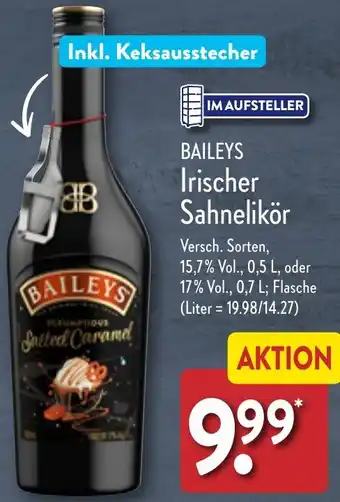 Aldi Nord BAILEYS Irischer Sahnelikör 0,5 L/0,7 L Angebot