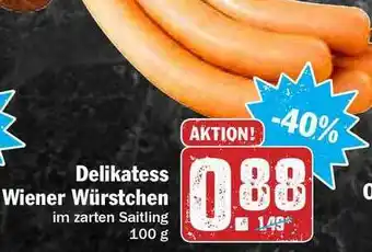 Hit Delikatess Wiener Würstchen Angebot