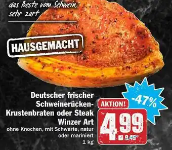 Hit Deutscher Frischer Schweinerücken-krustenbraten Oder Steak Winzer Art Angebot