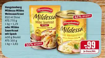 REWE Kaufpark Hengstenberg Mildessa Mildes Weinsauerkraut , Oder Mildes Sauerkraut Mit Speck Angebot